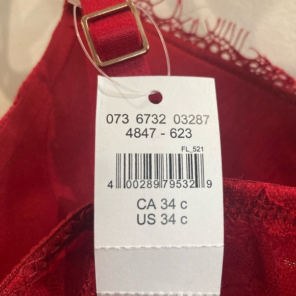 AERIE Sz 34C Padded Deep Plunge Adjustable Straps and Back J-Hook Lace Bra NEW - Picture 8 of 8